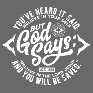 BELIEVE IN THE LORD JESUS - PREMIUM T-SHIRT - CHARCOAL HEATHER - 58ZBRW Design