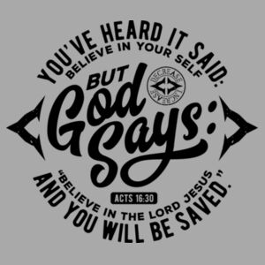 BELIEVE IN THE LORD JESUS - PREMIUM T-SHIRT - LIGHT GREY HEATHER - HTP819 Design