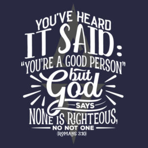 NONE IS RIGHTEOUS - PREMIUM T-SHIRT - NAVY BLUE - BJWDEF Design