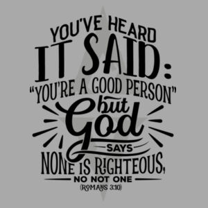 NONE IS RIGHTEOUS - PREMIUM T-SHIRT - LIGHT GREY HEATHER - 9ZWP2S Design