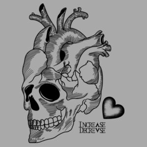 SKULL HEART - PREMIUM T-SHIRT - LIGHT GREY HEATHER - C8R9JG Design