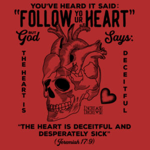 FOLLOW YOUR HEART - PREMIUM T-SHIRT - RED - QE73A5 Design