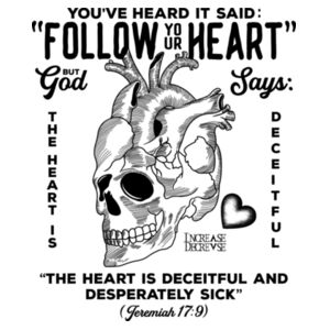 FOLLOW YOUR HEART - PREMIUM T-SHIRT - WHITE - QE73A5 Design
