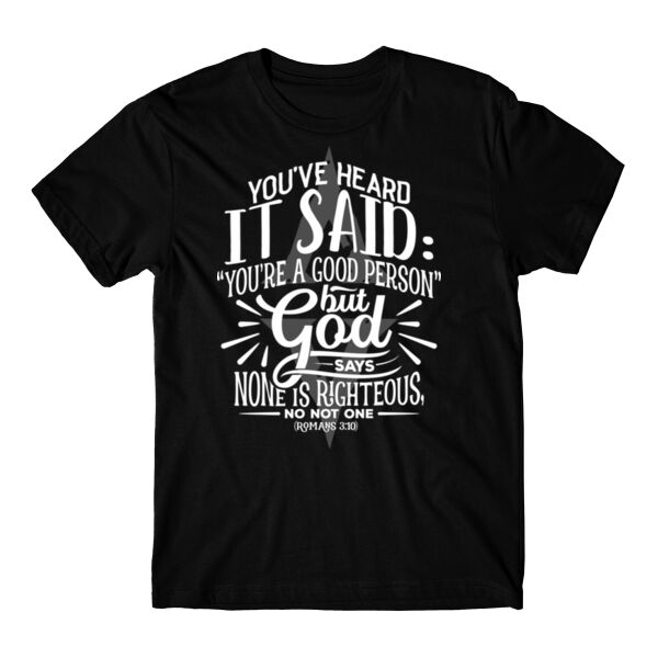 NONE IS RIGHTEOUS - PREMIUM T-SHIRT - BLACK - BJWDEF Thumbnail