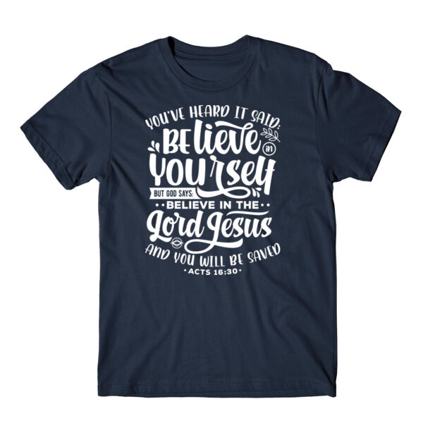 YOU WILL BE SAVED - PREMIUM T-SHIRT - NAVY BLUE - HYPEWS Thumbnail