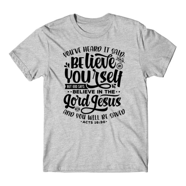 YOU WILL BE SAVED - PREMIUM T-SHIRT - LIGHT GREY HEATHER - TMN329 Thumbnail